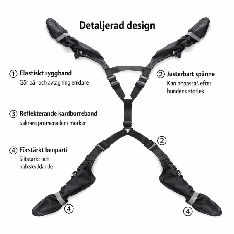 Vattentäta Hundskor 4 i 1 – Stabilt skydd för alla väder