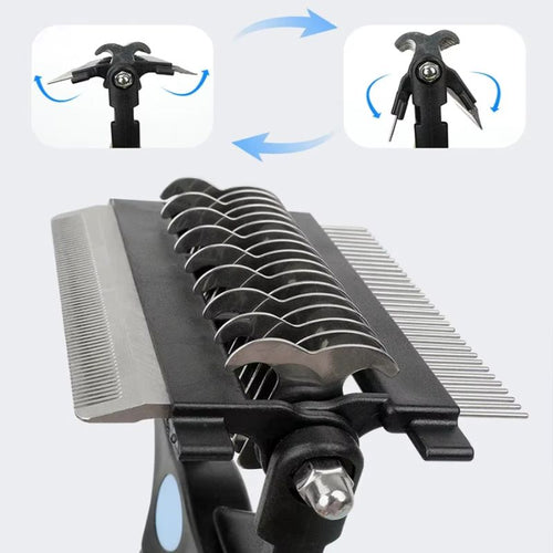 3 i 1 Hundborste – Underullskam, Fällningskam & Knutklippare