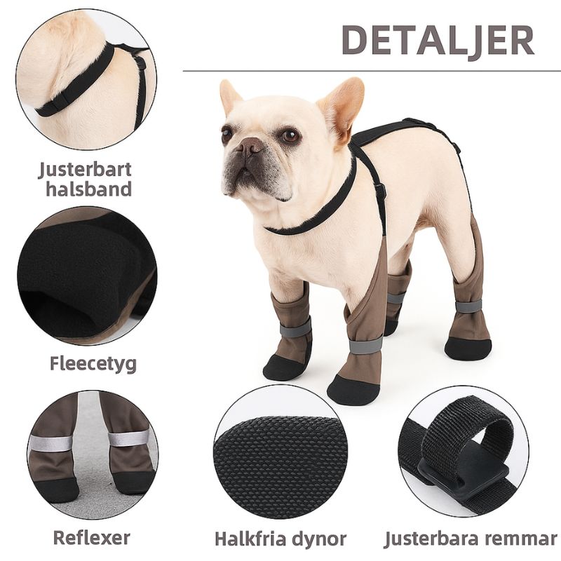 Hundskor 4 i 1 - varmfodrade & vattentäta Hundskor